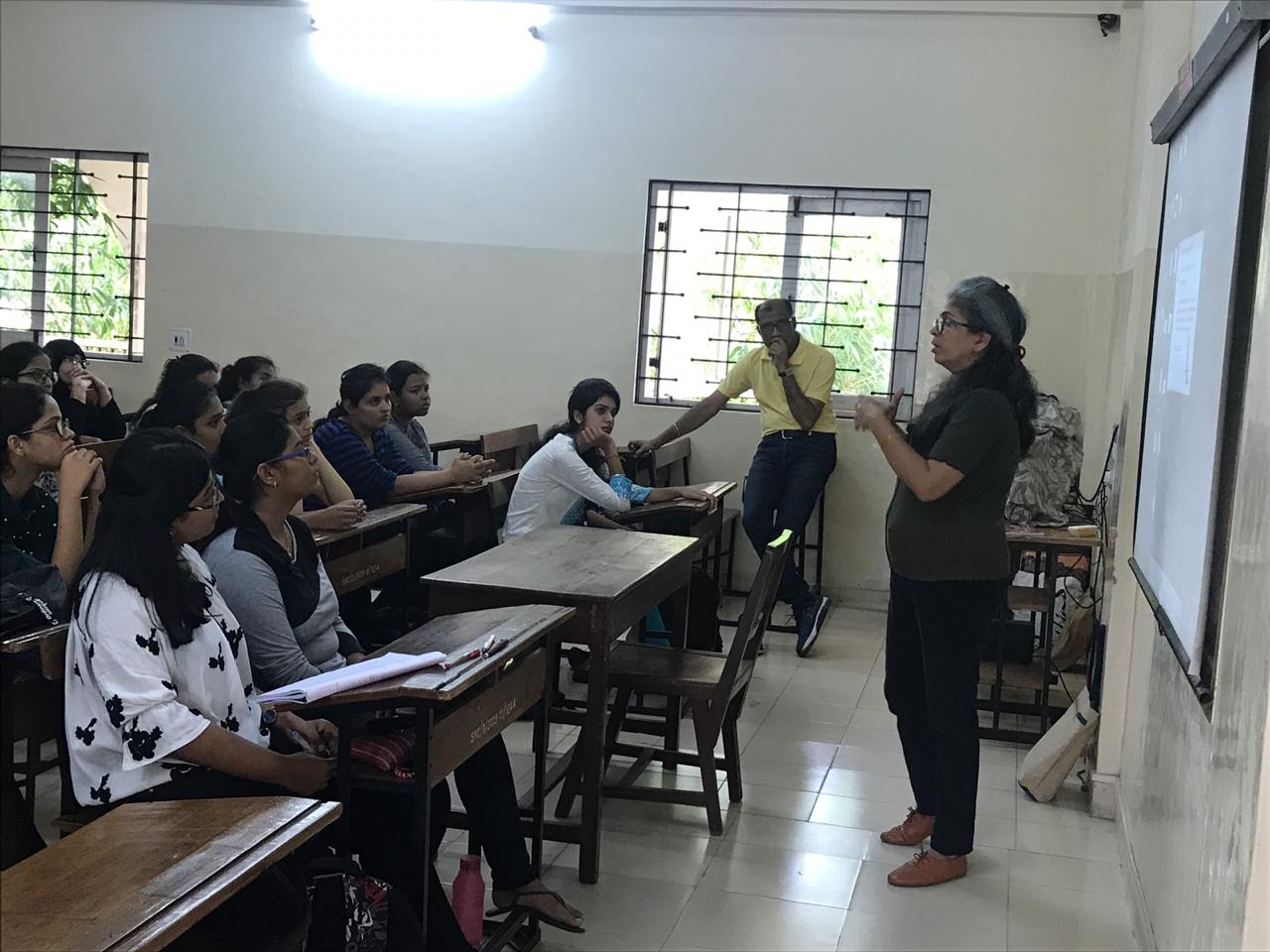 Mr Raja and Preeti Addressing the girls